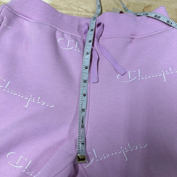 Champion NWT Shadow Script Girls Sweatpants Pink Size L Drawstring Waist Pockets - Picture 8 of 9